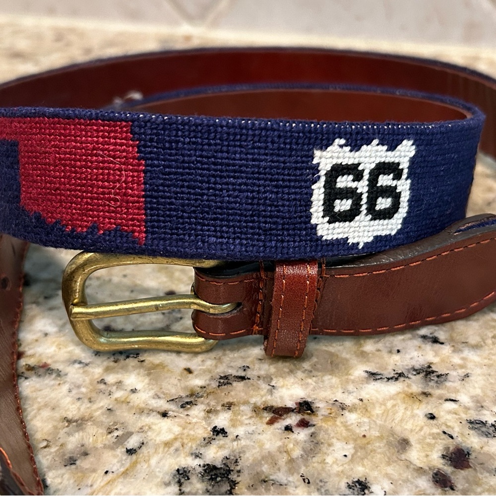 Smathers & Branson Oklahoma Needlepoint Belt - Picture 2 of 11